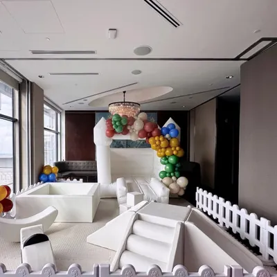 Our premium all-white soft play zone is perfect for creating a stylish and safe play area for toddlers and young children. This indoor setup includes a bouncy castle, ball pit, and cushioned climbers, all professionally installed by our team.