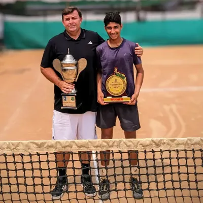 A moment of pride with my student Tavish after he won the Under 16 AITA Nationals double crown in Kolhapur. This is his third consecutive Nationals double crown, a testament to his incredible consistency and hard work.