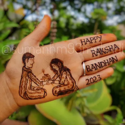 A special design for Rakshabandhan, celebrating the beautiful bond between a brother and sister. This portrait captures the moment a sister ties a rakhi on her brother's wrist.