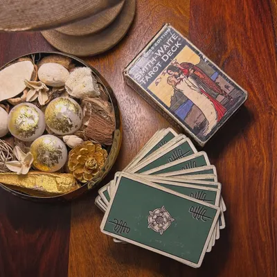 This is my very first tarot deck, the Smith-Waite, gifted to me by my teacher eight years ago. It has been my constant companion in learning and practice, and it holds so much history and wisdom in its cards.