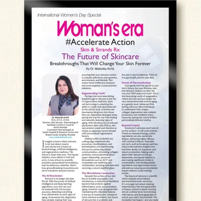 I was happy to be featured in Women’s Era magazine, sharing my insights on the future of skincare. The article covers breakthroughs that will change skin forever, from regenerative medicine to AI-powered diagnostics.