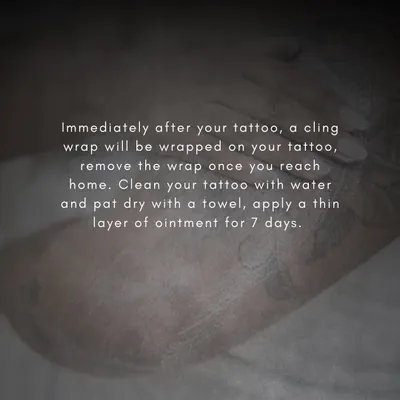 Your journey starts with a conversation. After your tattoo is done, we'll wrap it to protect it on your way home. Proper initial care is the first step to a beautifully healed tattoo.