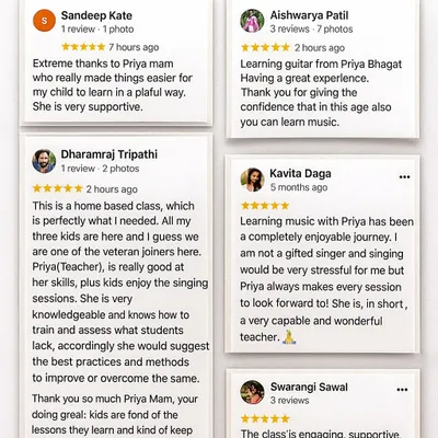 A collage of the wonderful things our students and parents have said about us. Their words about our supportive, engaging, and joyful classes mean the world to us.