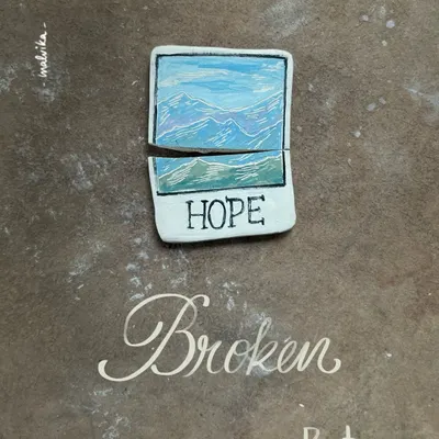 A piece called 'Hope' that broke after firing. In pottery, we learn to love broken things and the lessons they teach us.