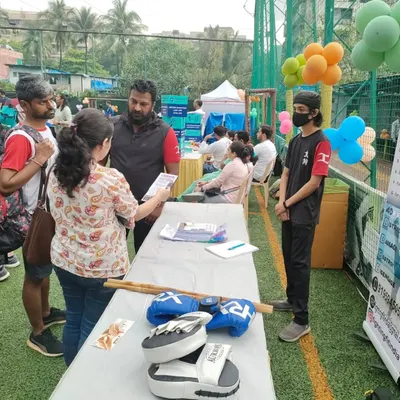 At the 2023 Bawa Juniorthon, making people aware of what we do at Fighting Fit. It's important to teach self-defense concepts from a young age.