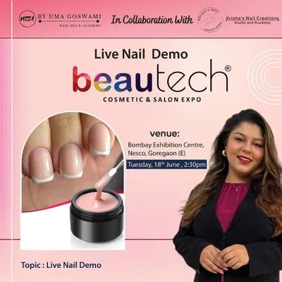 This was the announcement for my live gel extension demonstration at the Beautech Expo, where I shared my simplest techniques with fellow artists.