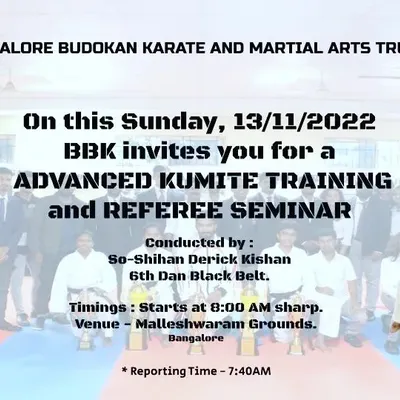 An invitation to our Advanced Kumite Training and Referee Seminar. These specialized workshops are for senior students who want to deepen their understanding of competitive karate.