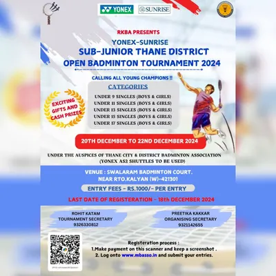 This poster showcases my capability in managing major, branded events. I coordinate with official bodies like the Thane District Badminton Association and sponsors like YONEX to deliver a high-stakes, professional tournament experience for all participants.