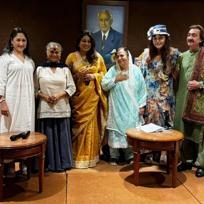 A group photograph with the talented cast and crew of 'Heeramandi' at a special panel discussion. It was wonderful to share the stage with such creative minds.