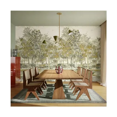 This panoramic wallpaper, inspired by the legendary Sherwood Forest, adorns an entire wall like a painting. Its grand scale and artistic detail make it perfectly suited for creating a memorable accent wall in a dining room or living area.