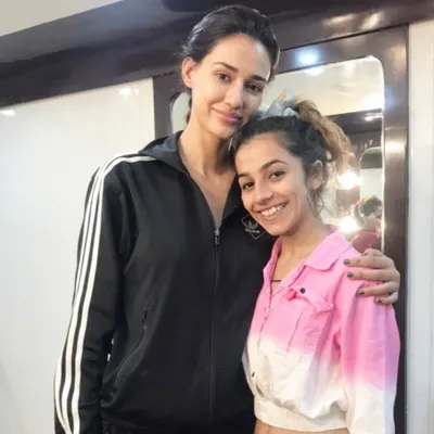 Here is my artist Disha with actress Disha Patani. We created a custom tattoo for her role in the movie 'Kalki'. It's always an honor to contribute my art to the world of cinema.