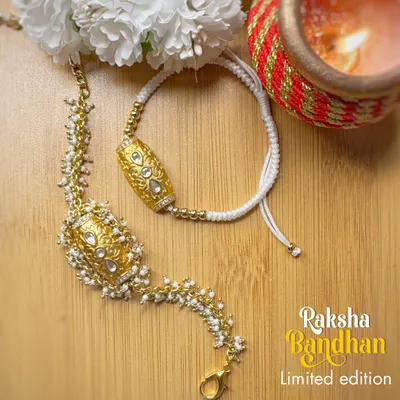 For "HIM" & "HER". This Raksha Bandhan, choose the best for the most amazing couple, your bhai and bhabi. Our handcrafted, versatile Rakhi and Lumka set is an evergreen choice.