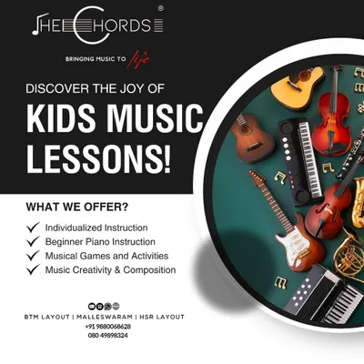 Discover the joy of our kids' music lessons. We offer individualized instruction, beginner piano, musical games, and creative composition activities to nurture young talent.