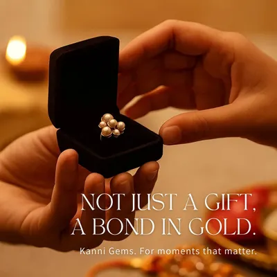 This is not just a gift; it is a bond in gold. This Raksha Bandhan, gift her more than just jewellery. Gift her a memory, a moment, and a golden bond with this beautiful pearl ring.