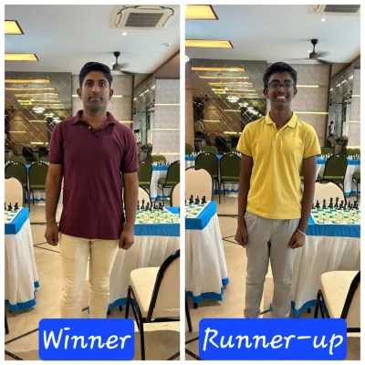 Celebrating our SEG Chess Championship winner Pijush Sen and the incredible runner-up, Aarush Srivastava, who showed amazing skill in the Open Category at just under 15.