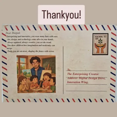 I was deeply honored to receive this thoughtful "Thank You" card recognizing my work as an educator and creator. This kind of appreciation fuels my passion for teaching and shaping future artists.