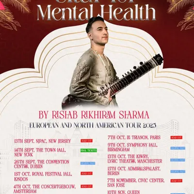 The official poster for my 2023 European and North American Tour. It was a dream come true to take 'Sitar for Mental Health' to cities like London, Paris, Amsterdam, New York, and Toronto.
