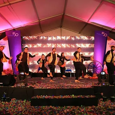 The Software AG team kicking off their performance with a high-energy Bollywood number. This was part of a multi-song sequence I choreographed for their corporate celebration.