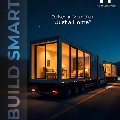 I deliver more than just a home; I deliver a lifestyle. This conceptual image shows a fully furnished home on the move, representing the speed, convenience, and premium design of my modular building process.