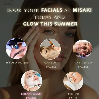A menu of my signature facials to help you glow this summer, including HydraFacial, Carbon Facial, and Oxygeneo Facial.