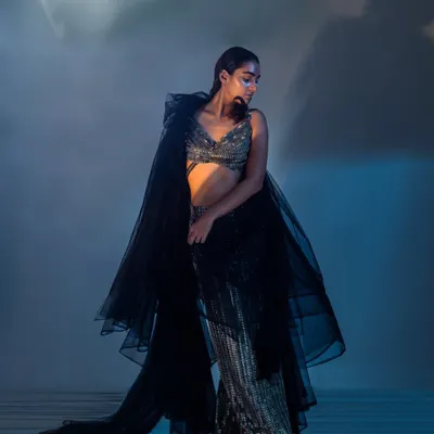 A dramatic shot from "The Sea of Life" editorial, where I created a wet, slicked-back hairstyle to give the impression that the model has just emerged from water.