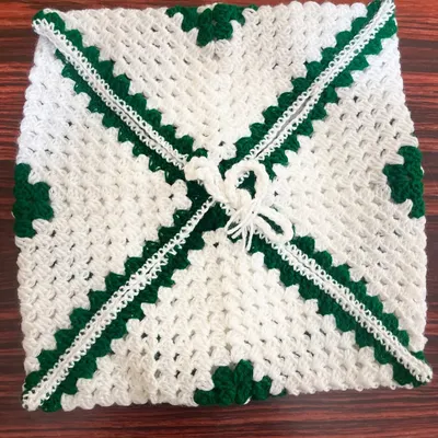 The back of my handmade cushion cover, showing the envelope-style closure that makes it easy to insert a pillow.