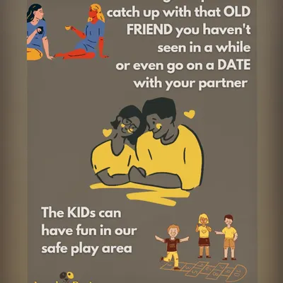 This is your sign to reconnect. Our cafe is a great place to catch up with an old friend or enjoy a date with your partner, all while the kids have a blast in our safe play area.
