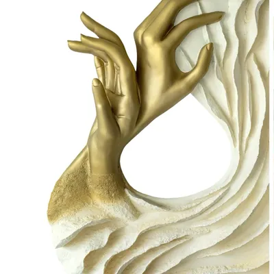 This piece from "The Awakening Cycle" represents the cyclical nature of our growth. The textures mimic a shifting soulscape, where fragility and strength coexist in a delicate balance, highlighted by the golden hands.