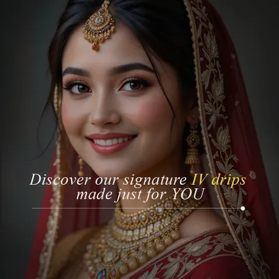 Discover our signature IV drips, which I customize just for you. For my brides, I focus on creating a blend that delivers a flawless, radiant glow that looks beautiful both in person and in photos.