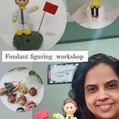 A collage showcasing the creative possibilities in my fondant figuring workshop, from cute astronauts to detailed human figures and adorable animal faces.