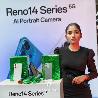On stage as the official event host for the launch of the Oppo Reno14 Series 5G. My role as a product launch presenter is to make the technology feel exciting and accessible, ensuring the brand's message connects perfectly with the audience.