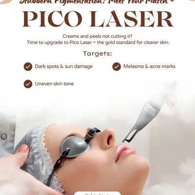 When creams and peels aren't enough, we recommend the Pico Laser. It's our gold standard for targeting stubborn dark spots, melasma, and uneven skin tone for visibly clearer skin.