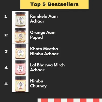 You voted with your taste buds. Here are our top five bestsellers, from Ramkela Aam Achaar to our zesty Nimbu Chutney.