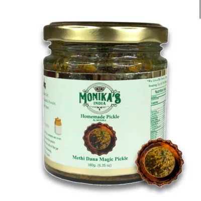 My Methi Dana Magic Pickle is a unique blend of fenugreek seeds, known for their health benefits. It has a distinctive bitter-sweet taste that is not only delicious but also aids in digestion and helps regulate blood sugar.