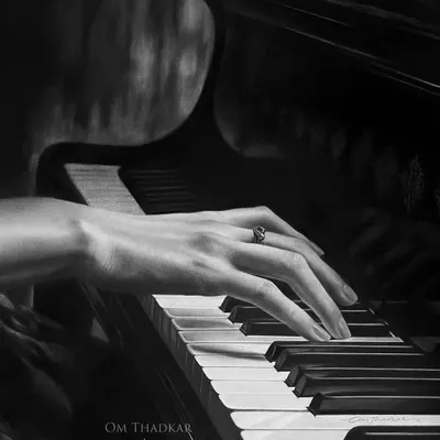 'Melodia' captures the graceful movement of a pianist's hand across the keys. I used soft shading to create a sense of gentle light and shadow, reflecting the mood of a beautiful melody.