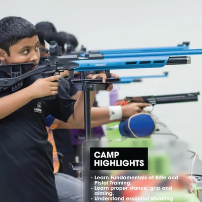This image highlights the core skills your child will learn at my camp: fundamentals of rifle and pistol training, proper stance and grip, and essential safety protocols. It's a structured curriculum designed for beginners.