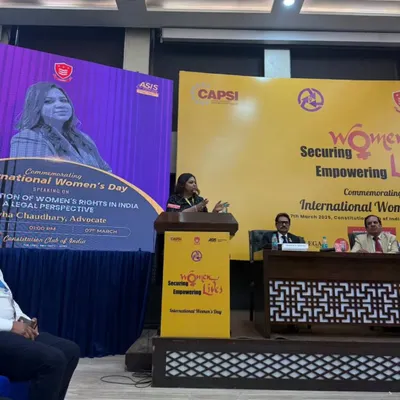 Speaking at the launch of the Nari Rakshak Team by CAPSI on International Women's Day. As a member, I am committed to our mission of empowering and safeguarding women, particularly in the security sector.
