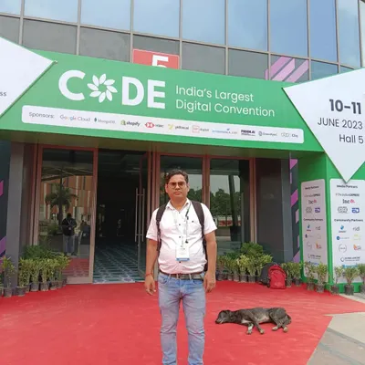 Attending India's Largest Digital Convention, CODE, in June 2023. Being present at these events ensures I am always equipped with the most current knowledge in website design and digital marketing.