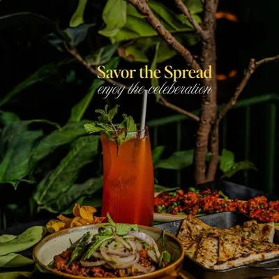 Savor the spread. We believe in creating a complete dining experience with delicious food, refreshing drinks, and a beautiful setting that enhances every bite.