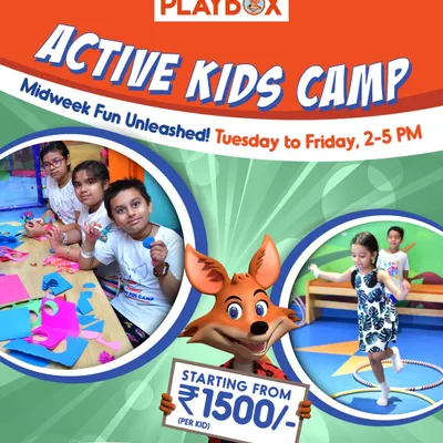 My Active Kids Camp is the perfect midweek adventure. This poster gives you a glimpse of the fun, including creative crafts and energetic play, all starting from just ₹1500 per child.