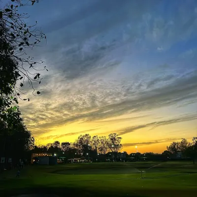 A spectacular sunset over the driving range. Moments like these are what make an evening session here so unforgettable.