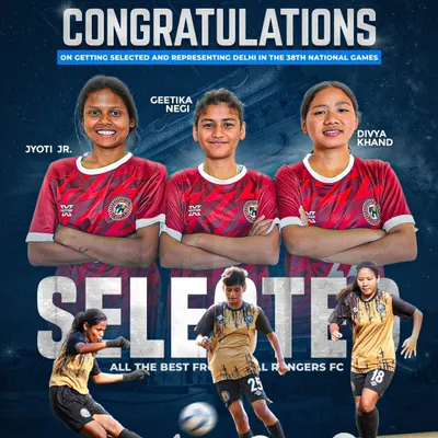 We are incredibly proud that three of our senior players, Geetika Negi, Divya Khand, and Jyoti Jr., were selected to represent Delhi at the 38th National Games. This highlights our commitment to developing top-tier football talent.