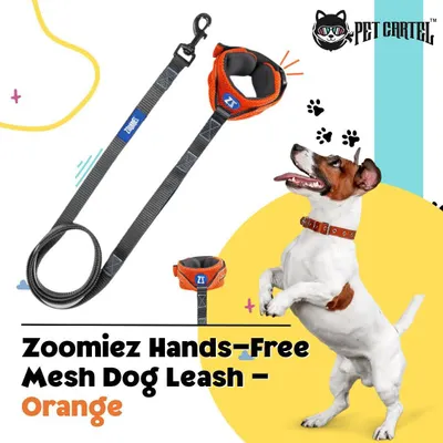 Enjoy your walks and runs together with this Zoomiez hands-free mesh dog leash. The comfortable wrist cuff gives you more freedom while keeping your dog secure.