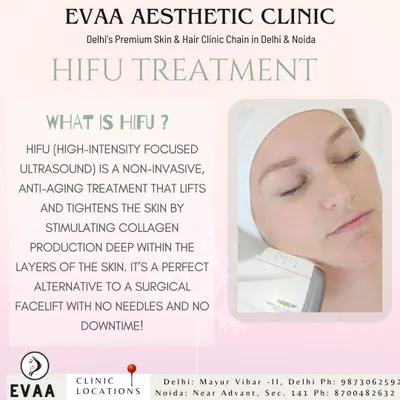 What is HIFU? This graphic explains our non-invasive, anti-aging treatment that lifts and tightens skin by stimulating collagen deep within the skin's layers, serving as a perfect alternative to a surgical facelift.