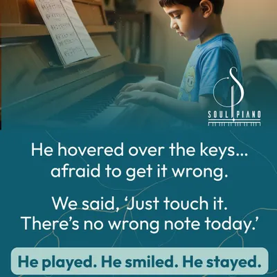 This moment is at the core of my teaching. We create a safe space where there are no "wrong notes," only opportunities to try. Seeing a student's fear turn into a smile after playing a single key is the most rewarding part of what I do.