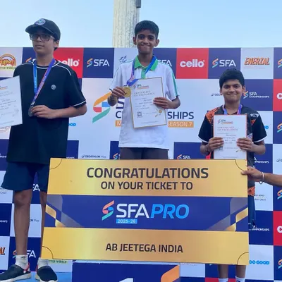 Another proud moment at the SFA Championship. Our champions Pradhyuman Savant secured a bronze medal and Vyom Shivmath won the gold medal in the Under 14 singles category. Their success shows the strength of our individual player development.