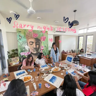 A little behind the scenes of my Starry Night lessons. It's always a fun, messy, and creative time when we get together to paint.