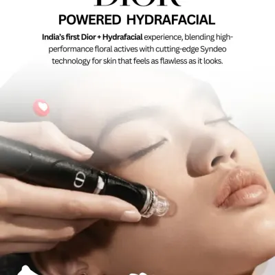 Experience the ultimate in luxury skincare with India's first Dior-powered Hydrafacial. It blends high-performance floral actives with cutting-edge Syndeo technology for flawless-looking skin.
