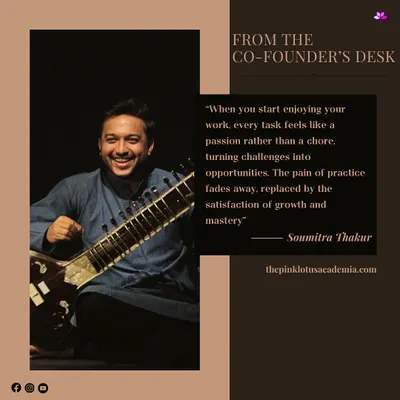 A core belief of mine: when you start enjoying your work, practice is no longer a chore but a passion. The satisfaction of growth replaces the pain of effort.
