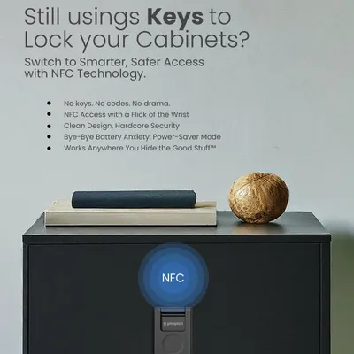 Are you still using old-fashioned keys for your cabinets? I offer a smarter way to secure your valuables with NFC technology. Just a simple tap provides secure, keyless access to your most important items.